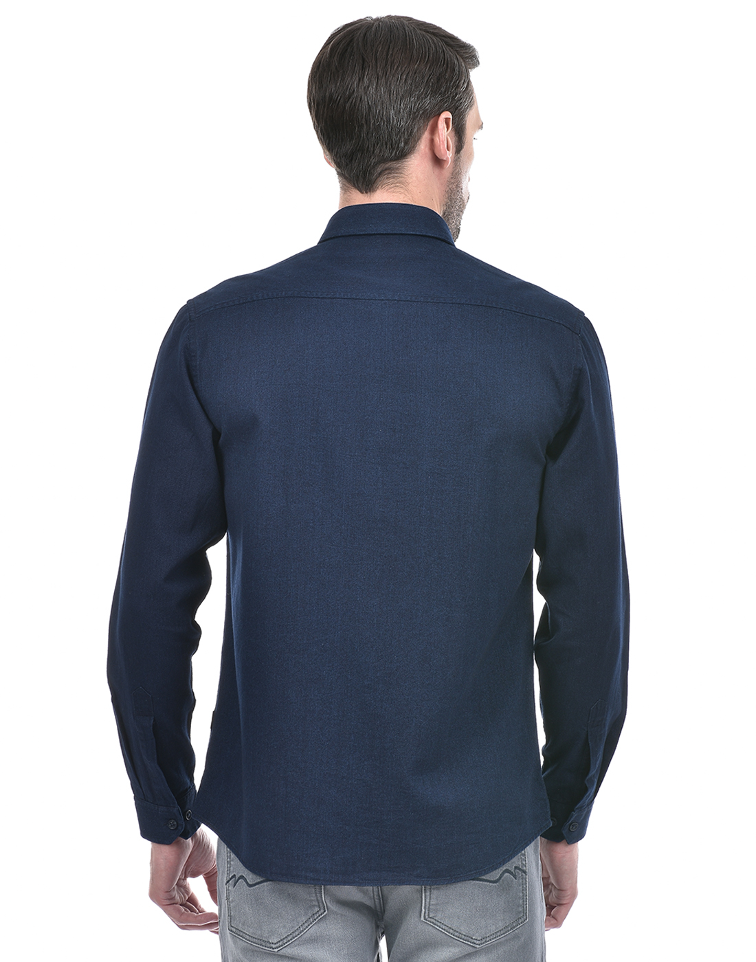Numero Uno Men Solid Dark Blue Shirt
